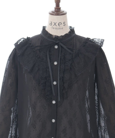 Lace & Chiffon Frill Blouse (Pre-order)