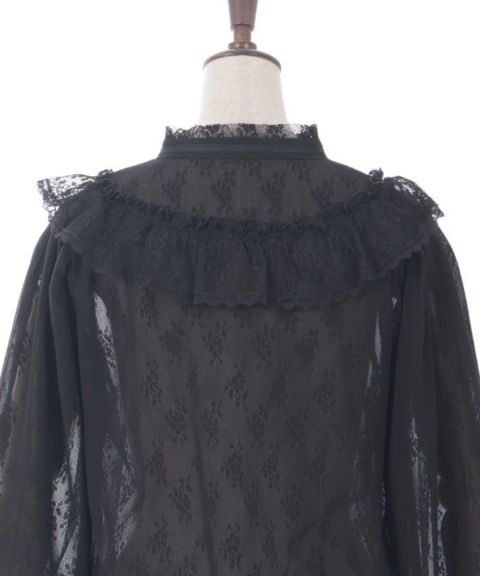 Lace & Chiffon Frill Blouse (Pre-order)