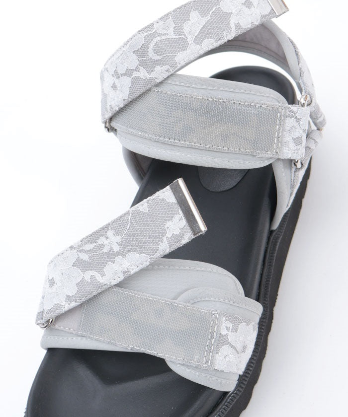 Lace Layered Belt Sport Sandals