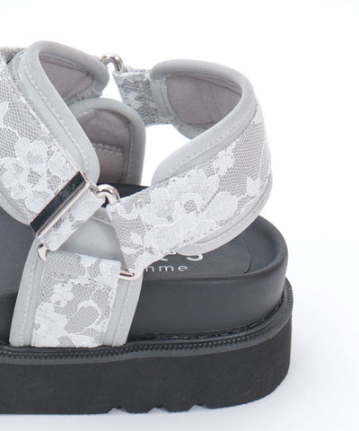 Lace Layered Belt Sport Sandals