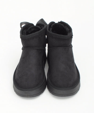 Back Ribbon Platform Faux Sheepskin Boots