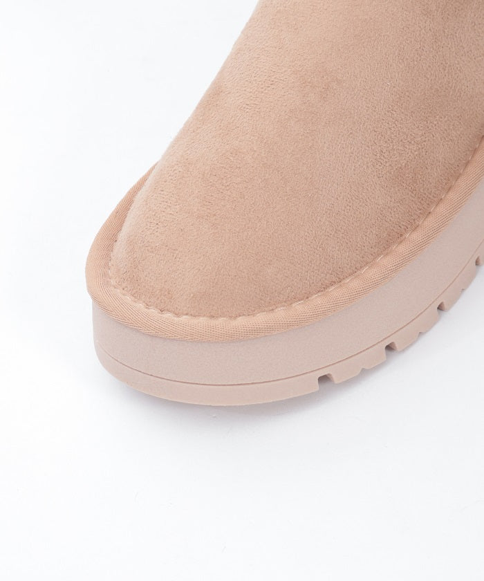 Back Ribbon Fur Faux Sheepskin Boots