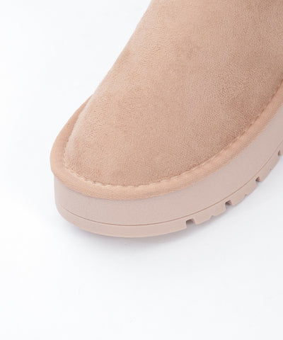 Back Ribbon Fur Faux Sheepskin Boots