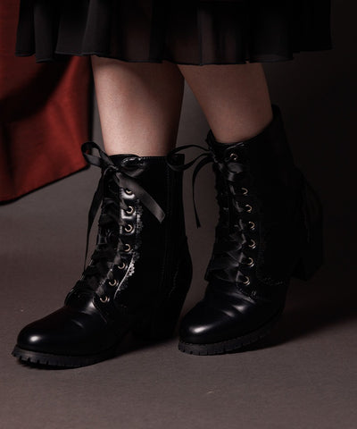 Lace-Up Mid-Calf Boots