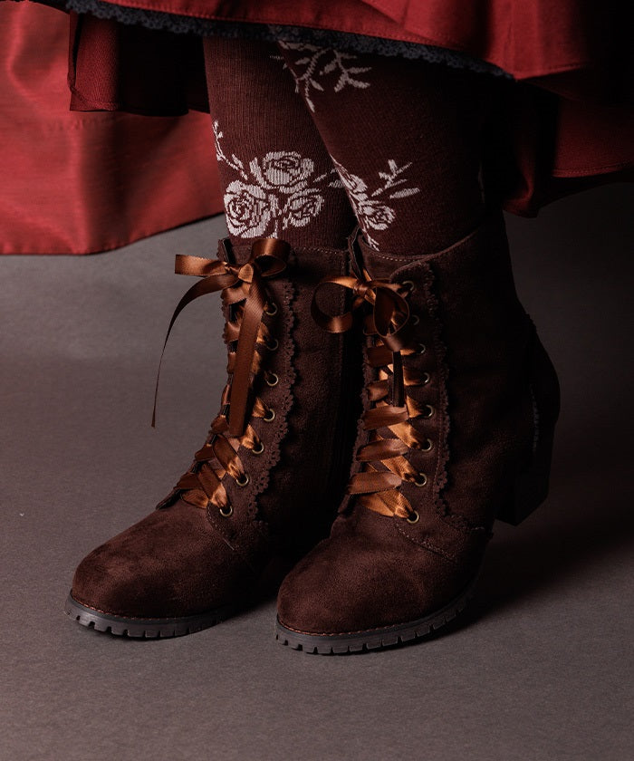 Lace-Up Mid-Calf Boots