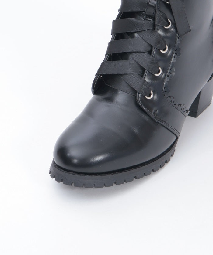 Lace-Up Mid-Calf Boots