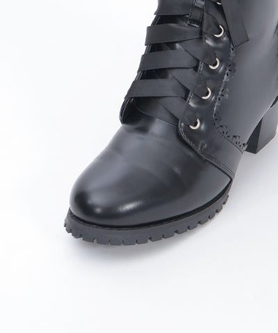 Lace-Up Mid-Calf Boots