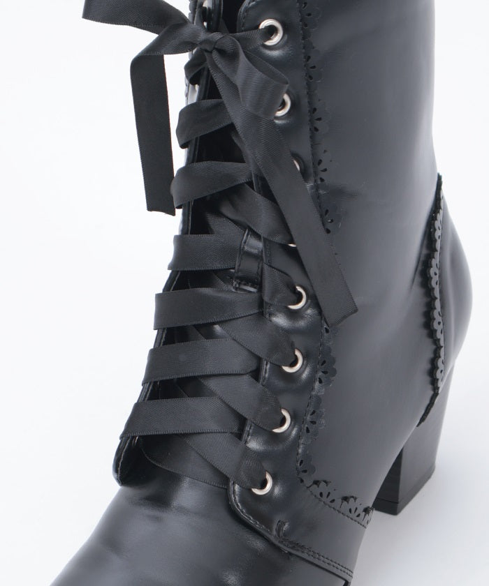 Lace-Up Mid-Calf Boots