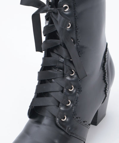 Lace-Up Mid-Calf Boots