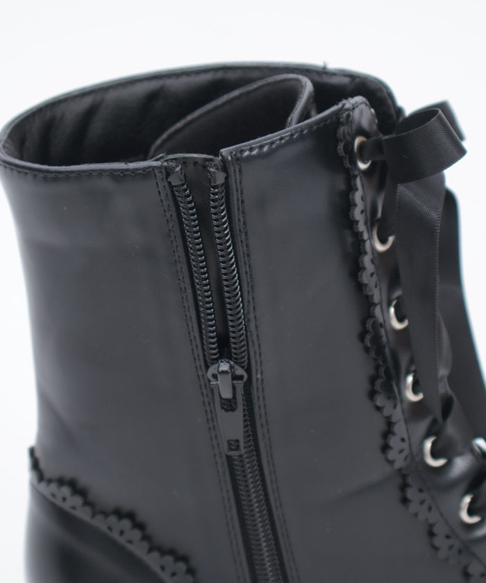 Lace-Up Mid-Calf Boots