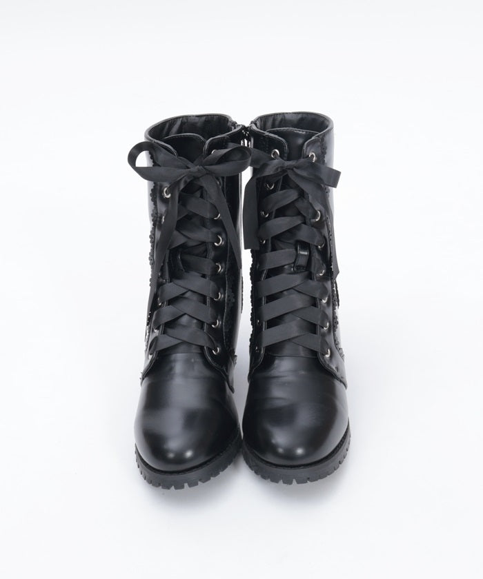Lace-Up Mid-Calf Boots