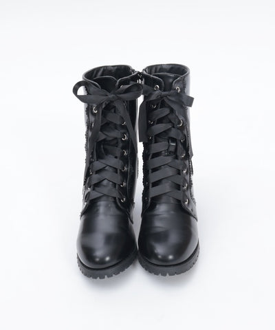 Lace-Up Mid-Calf Boots