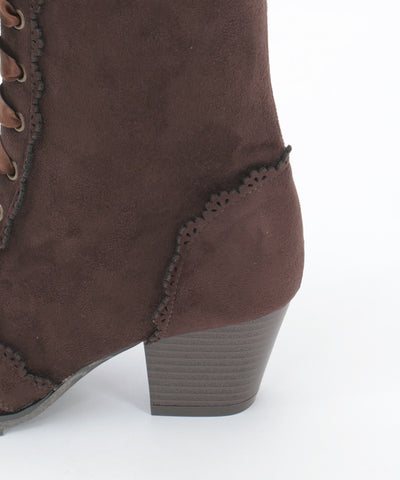 Lace-Up Mid-Calf Boots