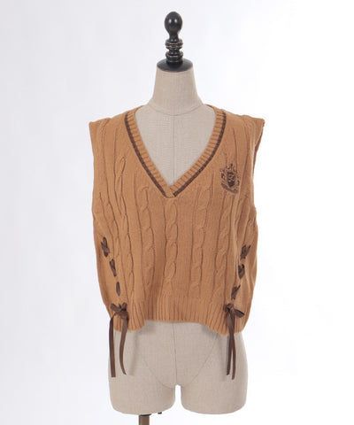 Lace-Up Knit Vest