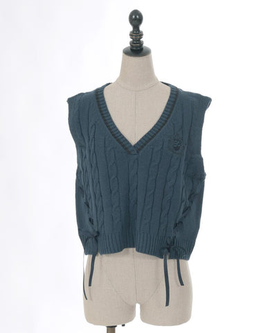 Lace-Up Knit Vest