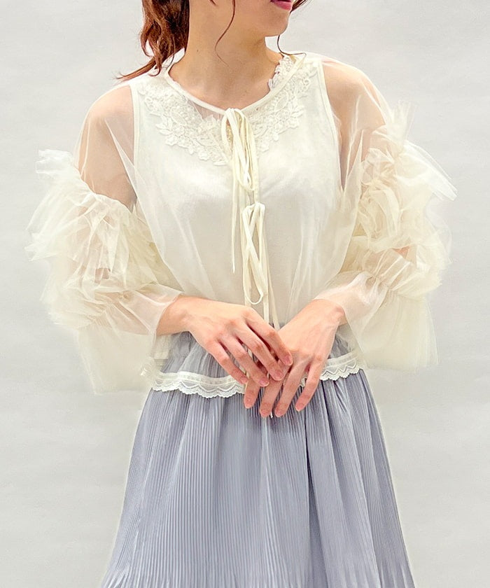 Frill Tulle Top
