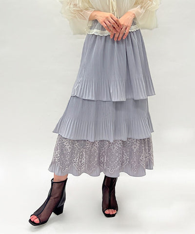 Pleated Tiered Skirt