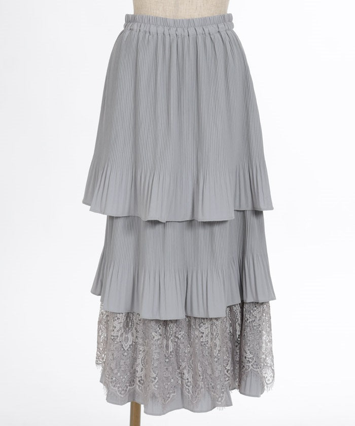 Pleated Tiered Skirt