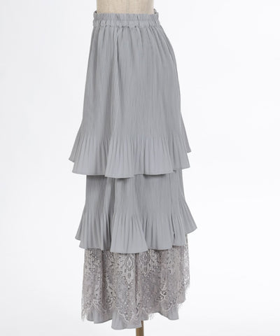 Pleated Tiered Skirt