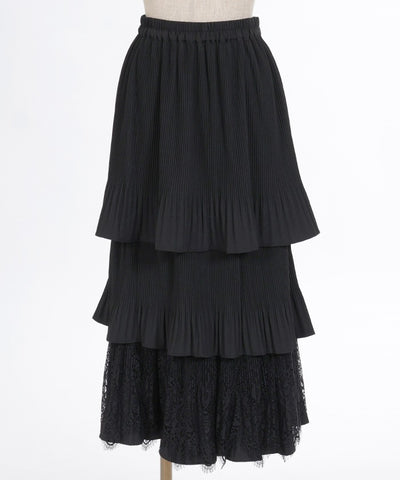 Pleated Tiered Skirt