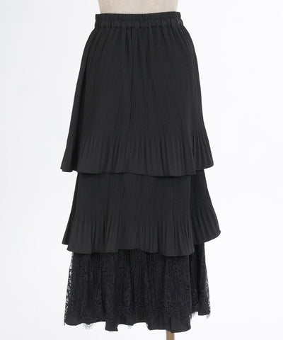 Pleated Tiered Skirt