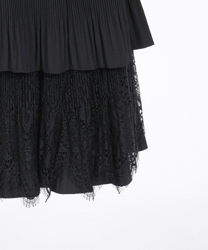 Pleated Tiered Skirt