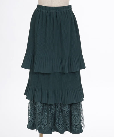 Pleated Tiered Skirt