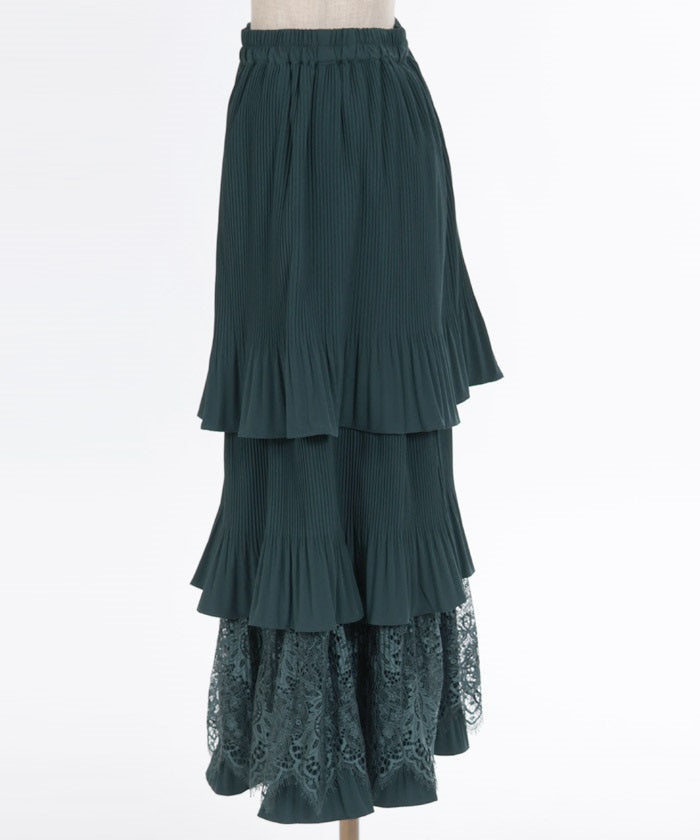 Pleated Tiered Skirt