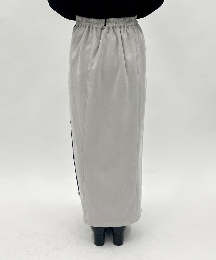 Cut & Sewn Suede Zip Skirt