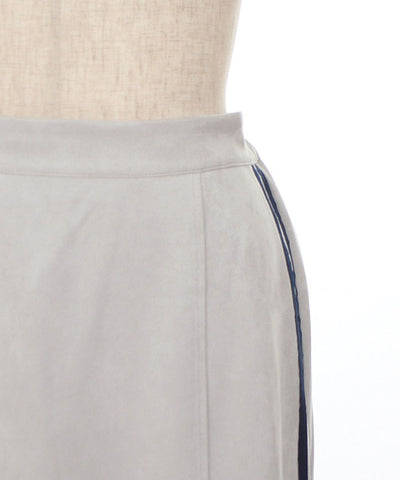 Cut & Sewn Suede Zip Skirt