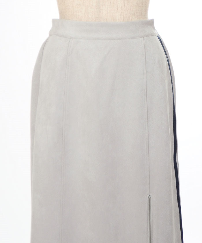 Cut & Sewn Suede Zip Skirt