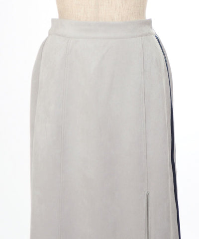 Cut & Sewn Suede Zip Skirt