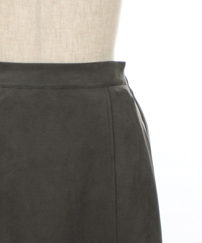 Cut & Sewn Suede Zip Skirt