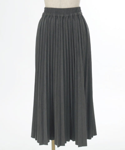 Cut & Sewn Suede Pleated Skirt