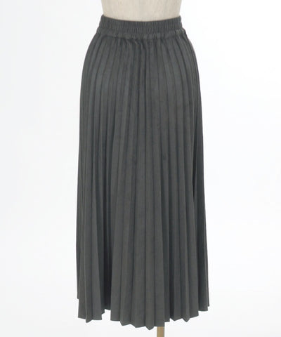 Cut & Sewn Suede Pleated Skirt