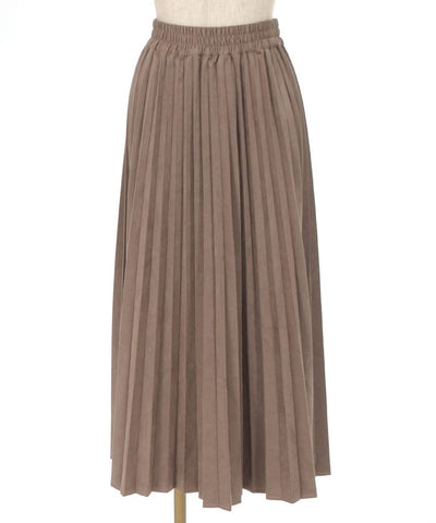 Cut & Sewn Suede Pleated Skirt