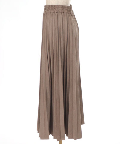 Cut & Sewn Suede Pleated Skirt