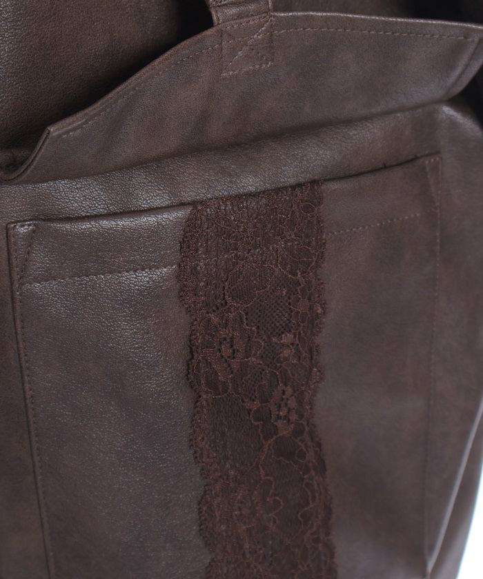 Synthetic Leather Blouson with Fur