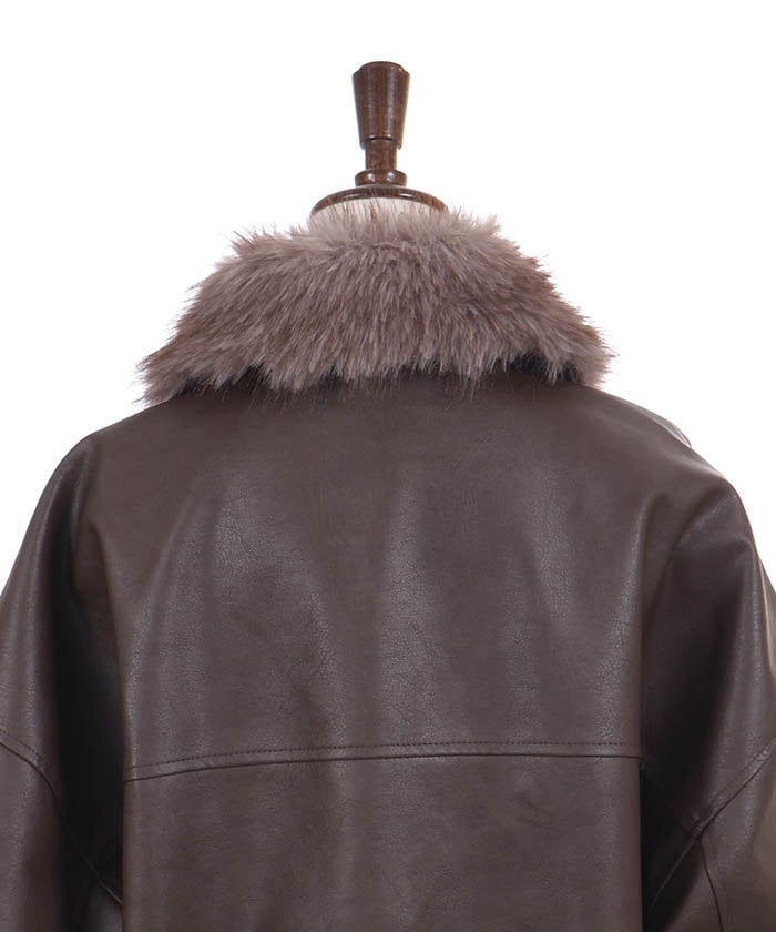 Mix Fur Faux Leather Blouson – axes femme from JAPAN