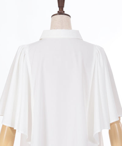 Cape Style Flare Sleeve Long Shirt