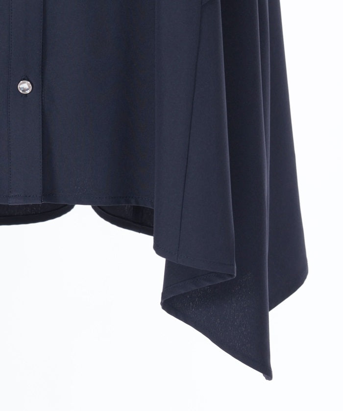 Cape Style Flare Sleeve Long Shirt