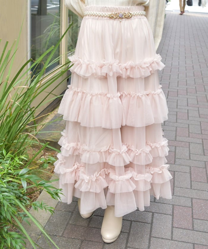 Frill Tulle Tiered Skirt