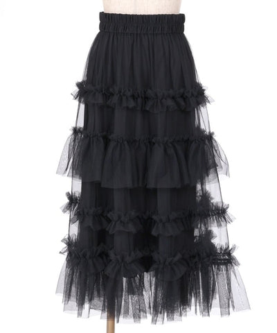 Frill Tulle Tiered Skirt