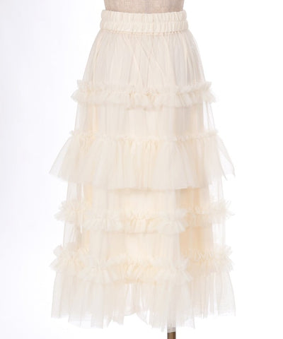 Frill Tulle Tiered Skirt