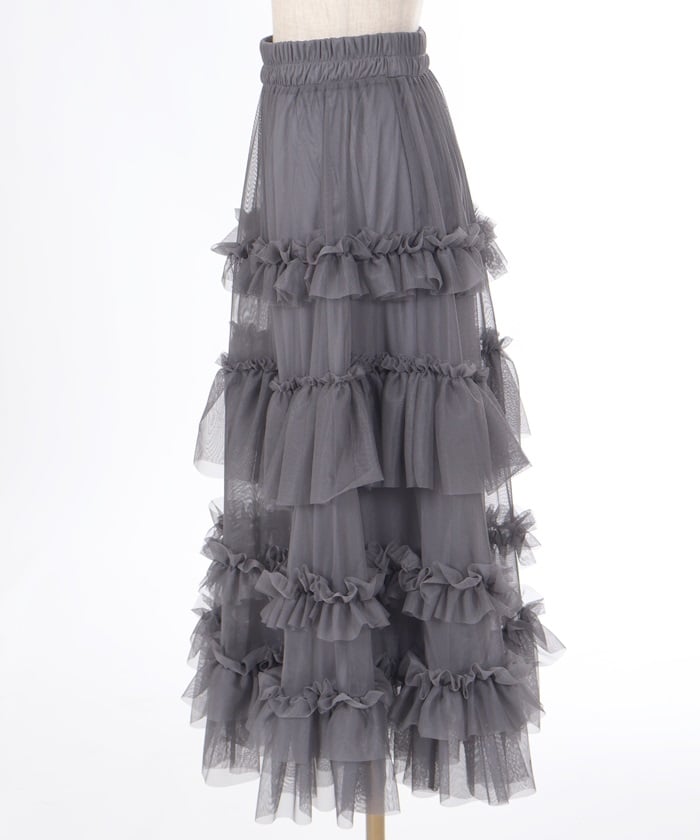 Frill Tulle Tiered Skirt