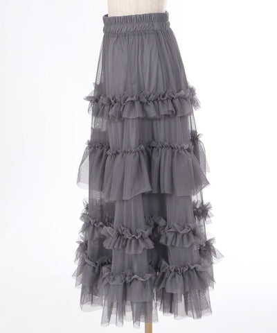 Frill Tulle Tiered Skirt