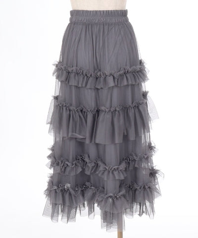 Frill Tulle Tiered Skirt