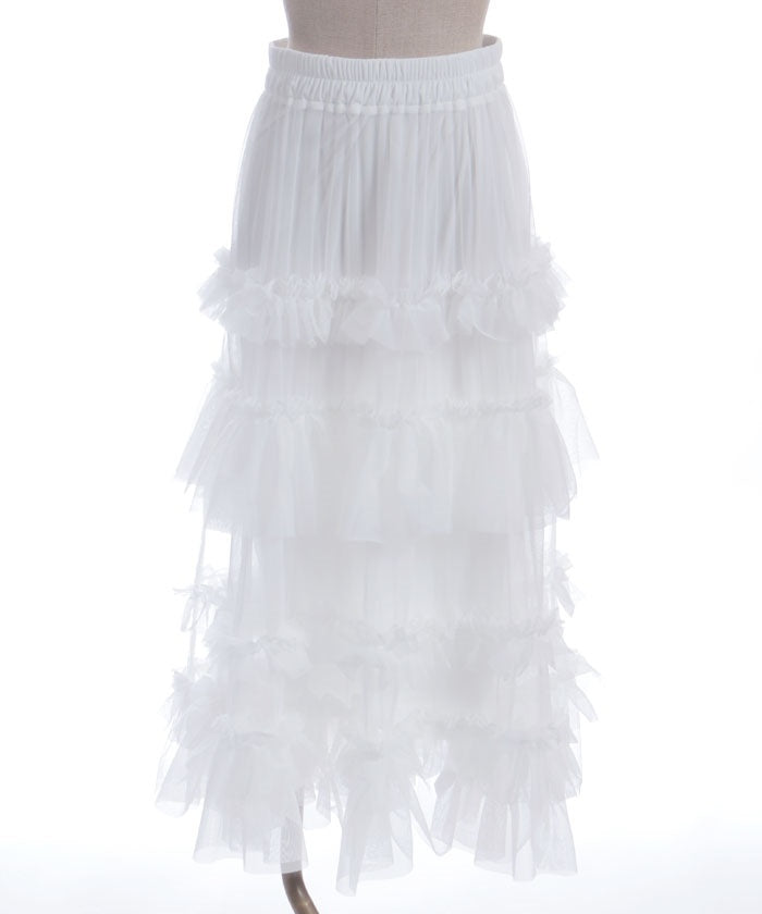Frill Tulle Tiered Skirt