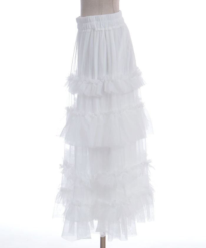 Frill Tulle Tiered Skirt