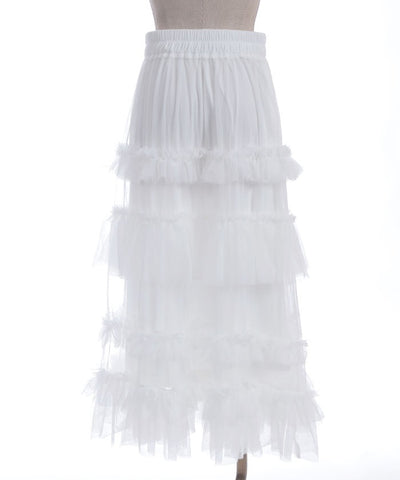 Frill Tulle Tiered Skirt